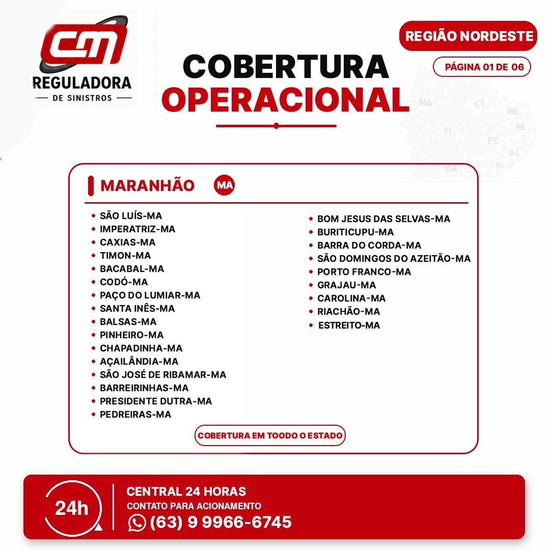 Cobertura Operacional - Região Nordeste - Página 1 de 6 - Maranhão